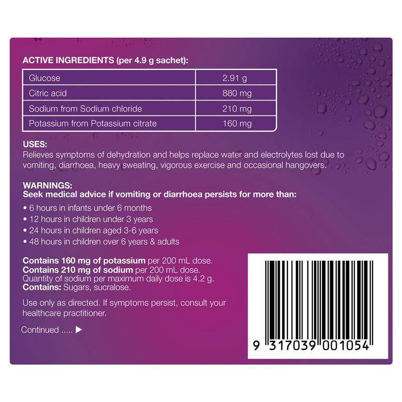 Hydralyte Electrolyte Powder 5g x 10 Sachets - Apple Blackcurrant