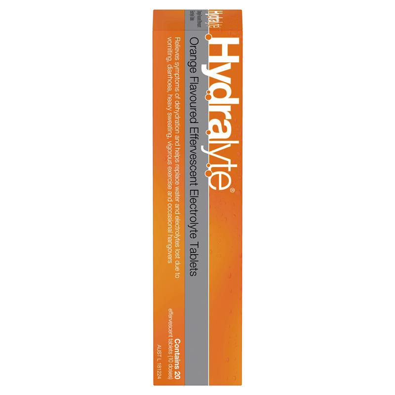 Hydralyte Effervescent Electrolyte Orange 20 Tablets