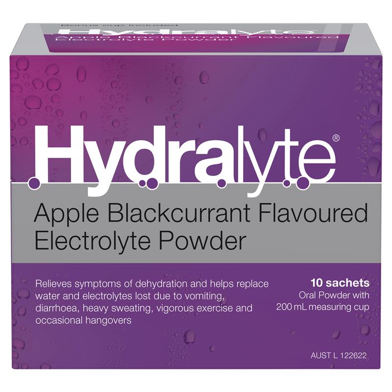 Hydralyte Electrolyte Powder 5g x 10 Sachets - Apple Blackcurrant