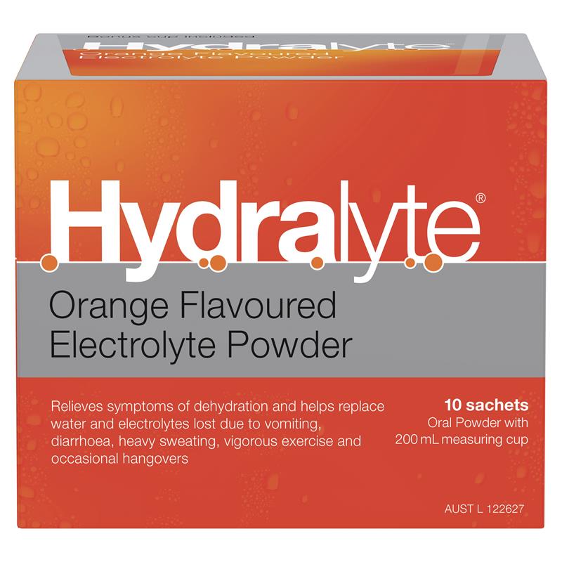 Hydralyte Electrolyte Powder 5g x 10 Sachets - Orange