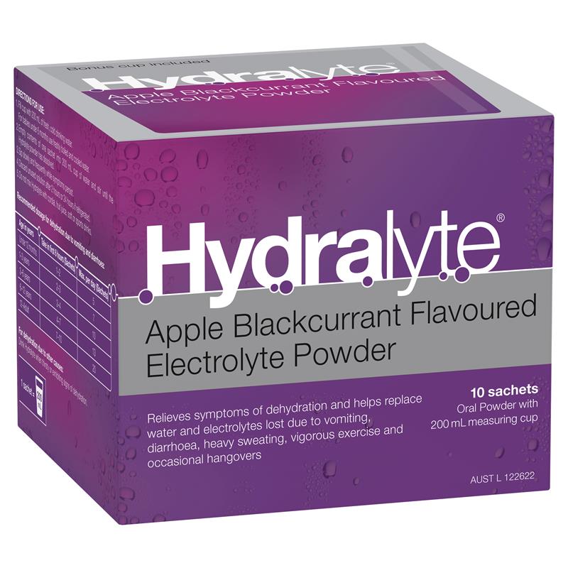 Hydralyte Electrolyte Powder 5g x 10 Sachets - Apple Blackcurrant