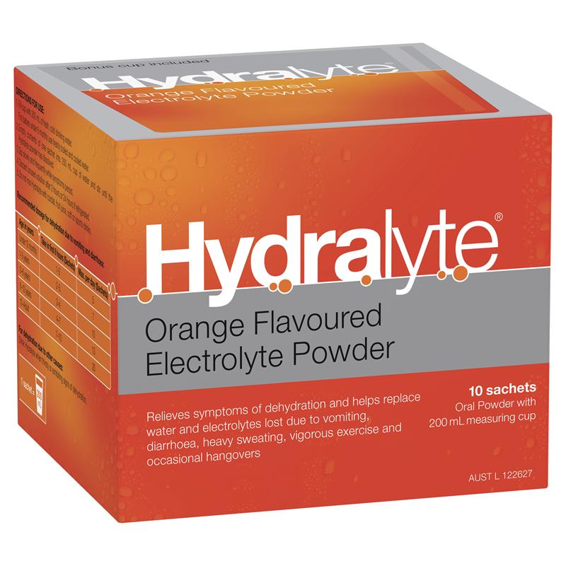 Hydralyte Electrolyte Powder 5g x 10 Sachets - Orange