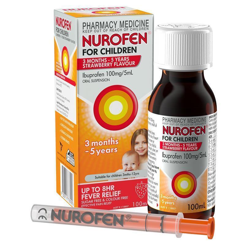 Nurofen For Children 3 Months To 5 Years Strawberry 100ml