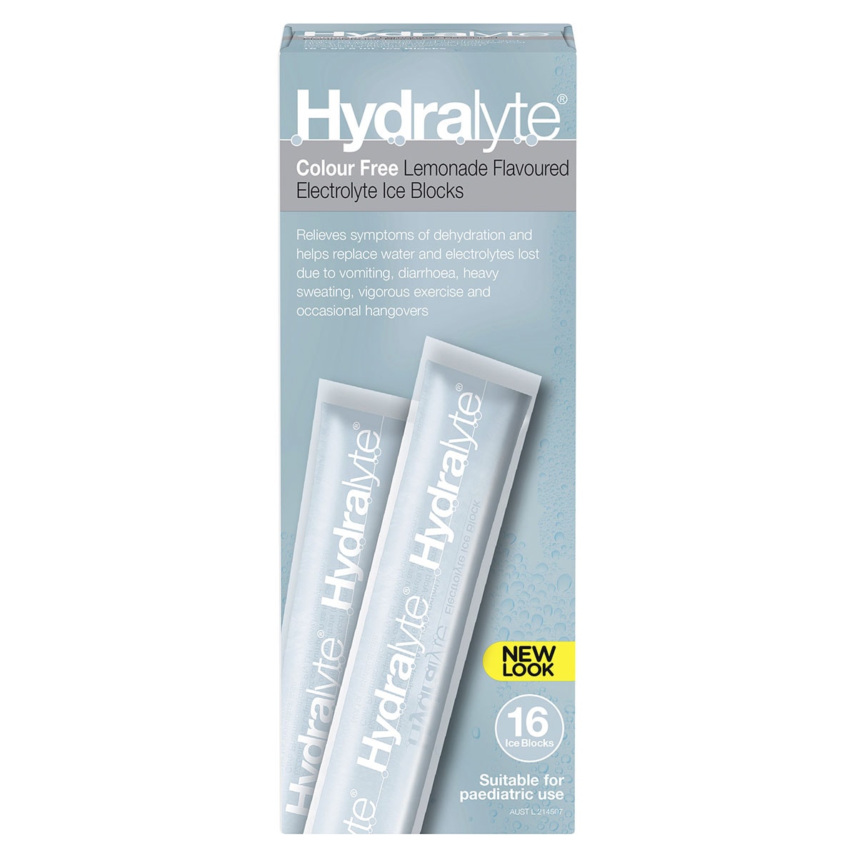 Hydralyte Rehydration Ice blocks Colour Free Lemonade Flavoured 16 Pack