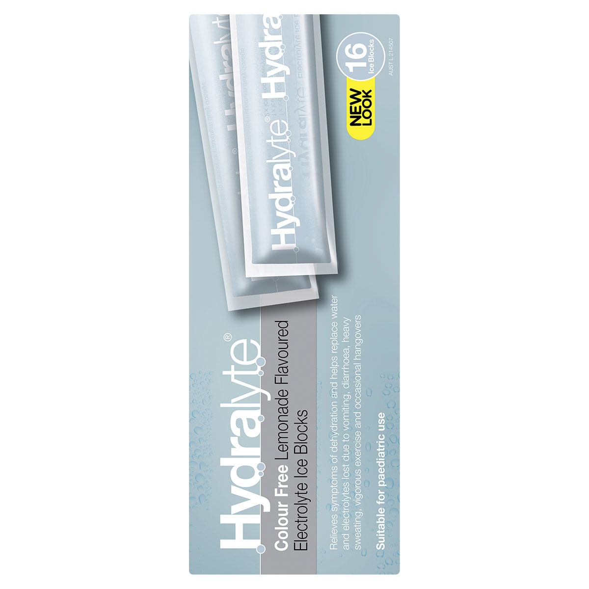 Hydralyte Rehydration Ice blocks Colour Free Lemonade Flavoured 16 Pack