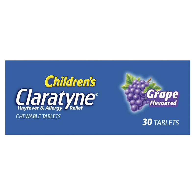 Claratyne Children's Hayfever & Allergy Relief Grape Flavour 30 Chewable Tablets