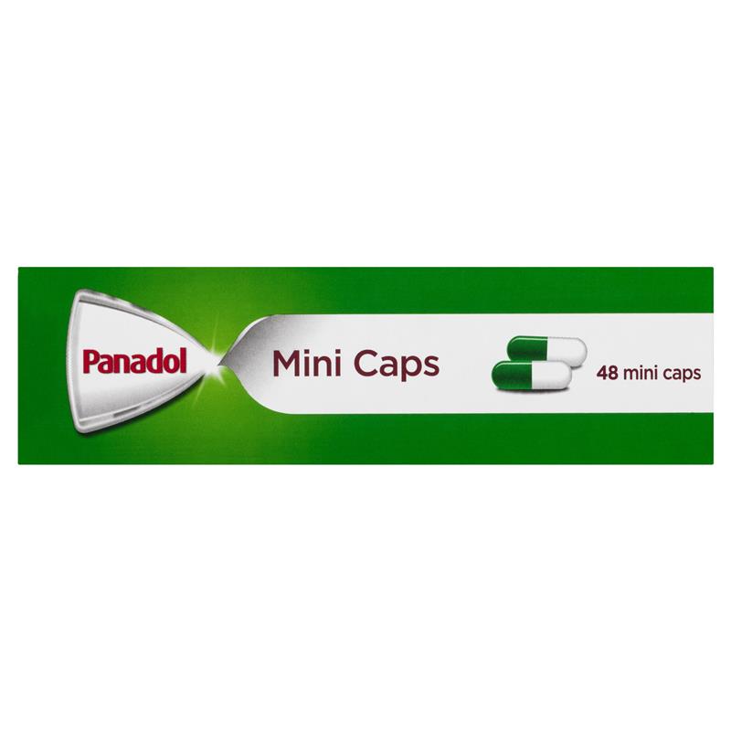 Panadol Mini Caps for Pain Relief Paracetamol 500mg 48 Capsules