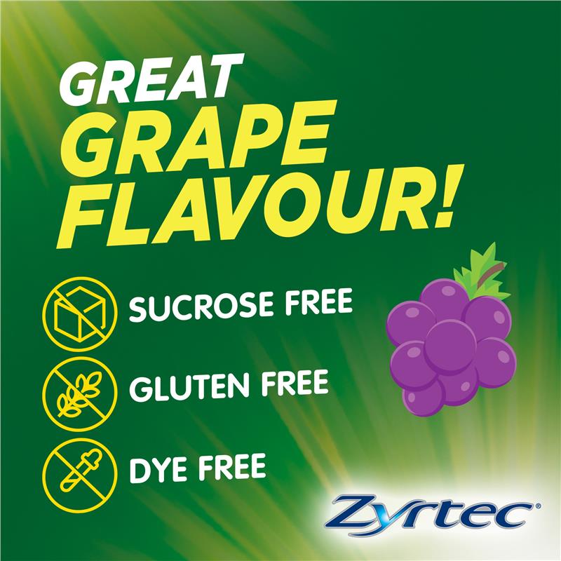 Zyrtec Kids Chewable Grape 5mg 10 Pack