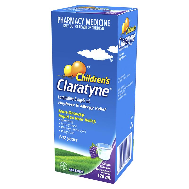 Children's Claratyne Allergy & Hayfever Relief Syrup For Kids Grape Flavour 120mL