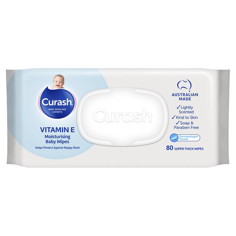 Curash Baby Wipes Original Vitamin E 3x80