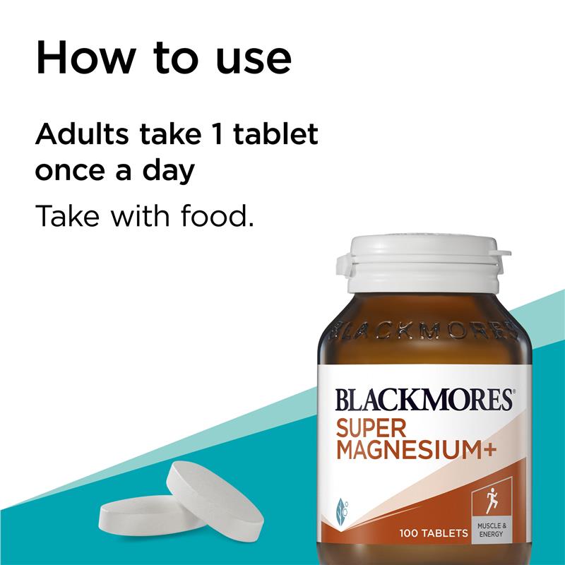 Blackmores Super Magnesium+ Muscle Health Vitamin 100 Tablets