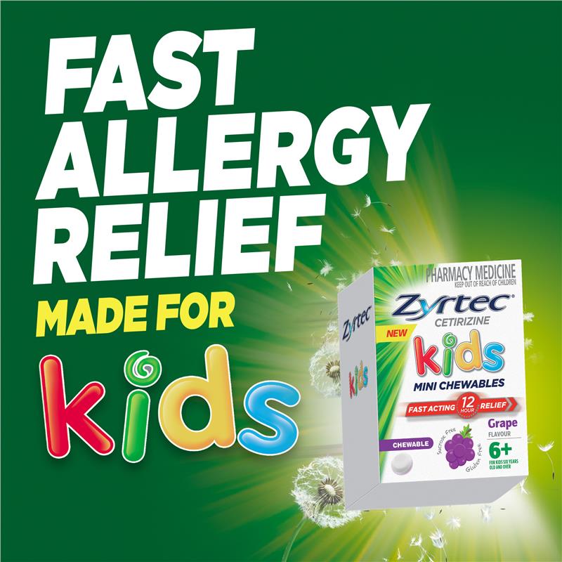 Zyrtec Kids Chewable Grape 5mg 10 Pack