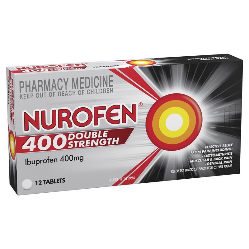Nurofen Double Strength Pain and Inflammation Relief Tablets 400mg Ibuprofen 12 pack