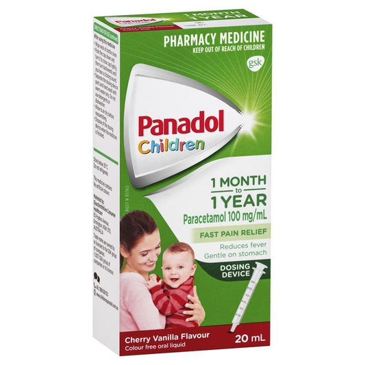 Panadol Colour Free Liquid 1 Month – 1 Year Drops with Dosing Device 20mL