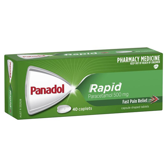 Panadol Rapid Paracetamol Pain Relief Caplets 500mg 40