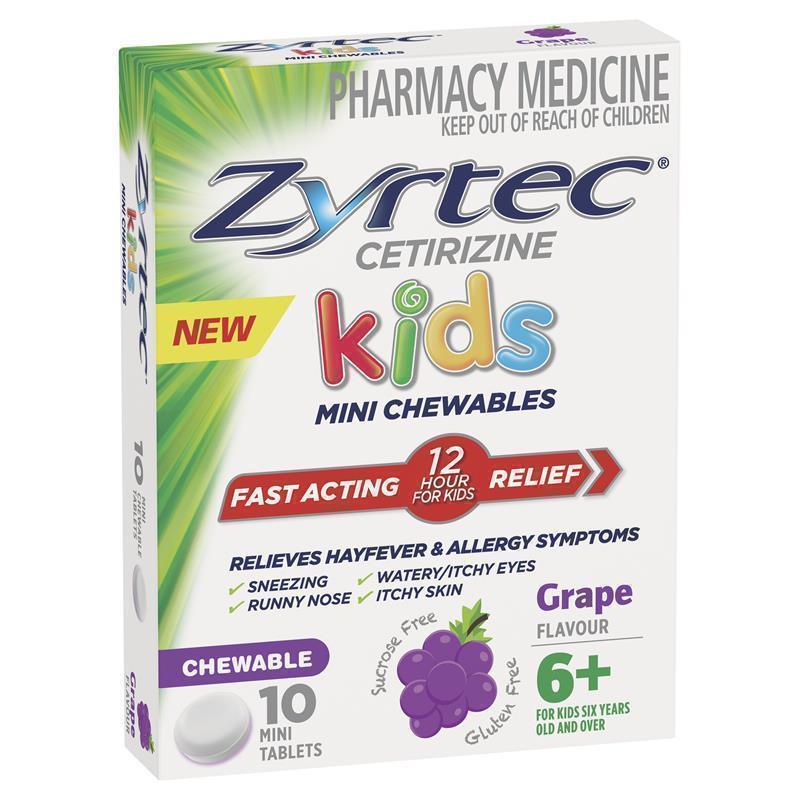 Zyrtec Kids Chewable Grape 5mg 10 Pack