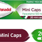 Panadol Mini Caps for Pain Relief Paracetamol 500mg 20
