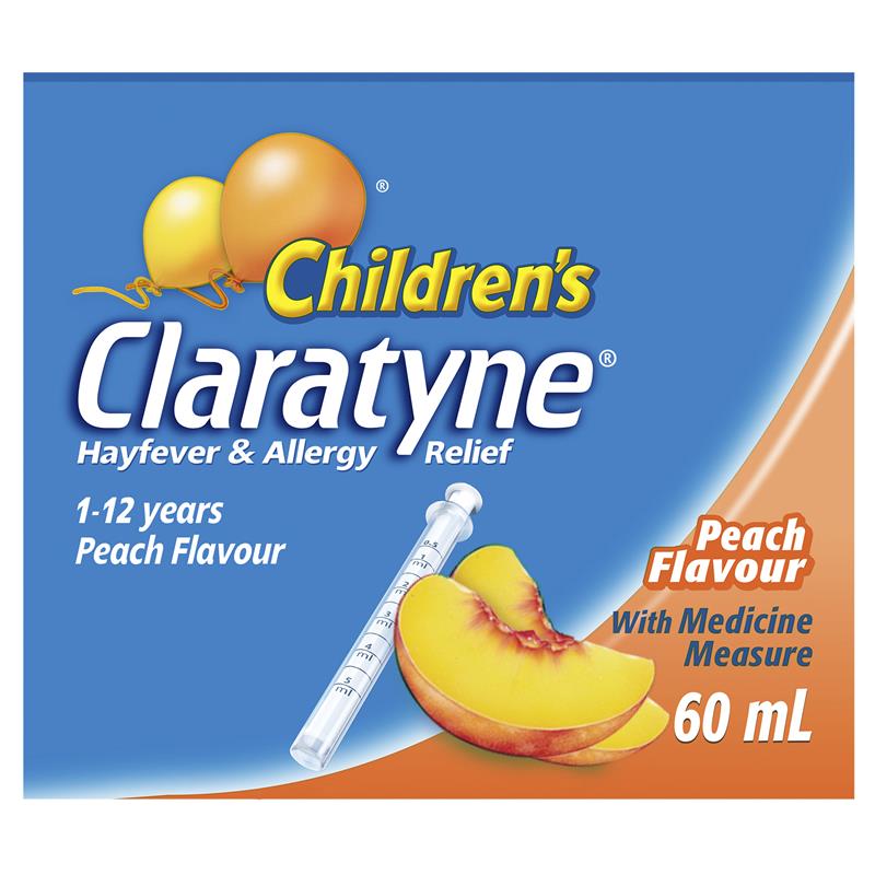 Claratyne Children's Hayfever & Allergy Relief Syrup Peach 60ml