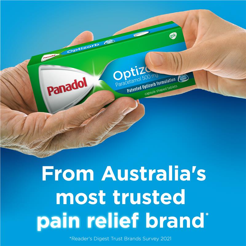 Panadol with Optizorb Paracetamol Pain Relief Tablets 500mg 20 Pack