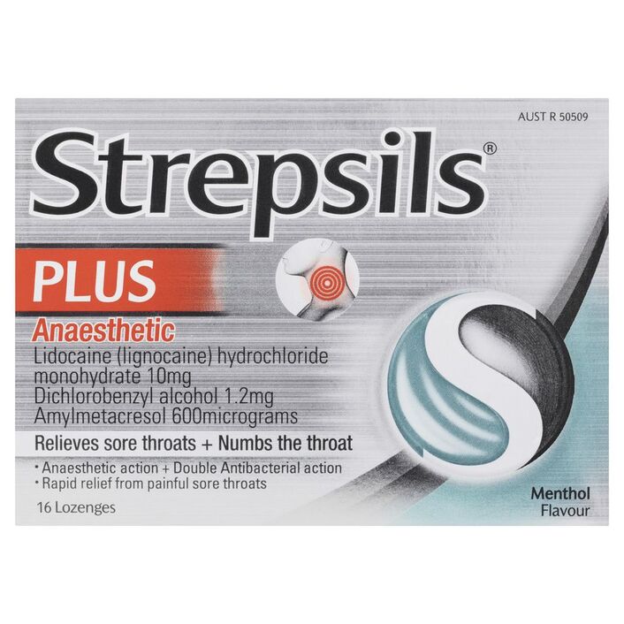 Strepsils Plus Numbing Lozenges 16pk Sore Throat Pain Relief