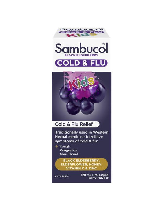 Sambucol Black Elderberry Cold & Flu Relief Kids Liquid 120ml